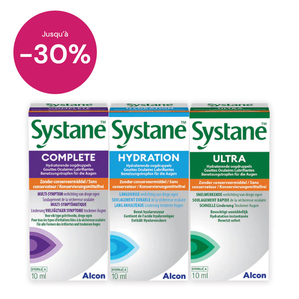 BENU Systane -30% Korting Remise Discount Geïrriteerde, vermoeide, droge ogen Yeux irrités, fatiqués, secs